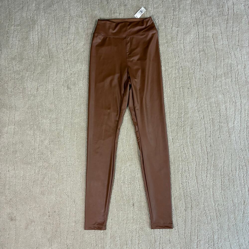 Aerie Offline NWT Women S Brown Pleather Leggings Athletic Loungewear